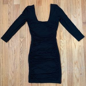 Forever21 Scoop Neck 3/4 Sleeve Ruched Minidress